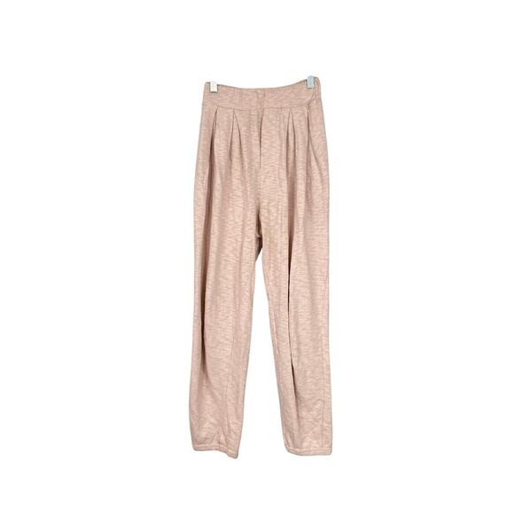 FREE PEOPLE Beach Culver City Pleated Sweatpants Joggers Rose Pearl Cotton XS - Picture 2 of 7